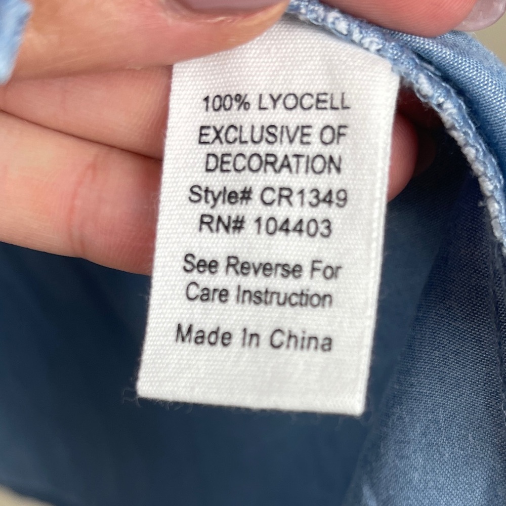 Tiered Button Front Boho Chambray Dress - image 8